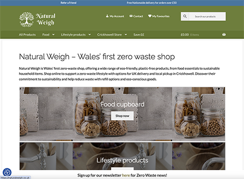 Natural Weigh homepage screenshot